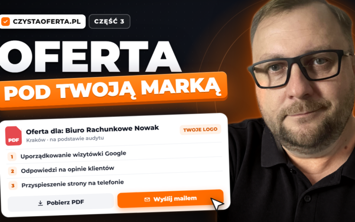 Robert Gęsiarz i oferta PDF dla klienta pod marką agencji w aplikacji czystaoferta.pl