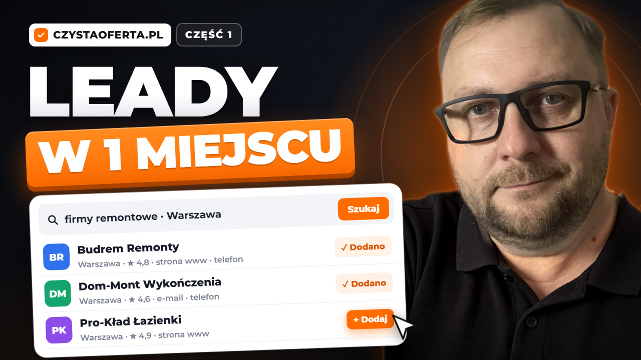 Robert Gęsiarz i wyszukiwarka firm w aplikacji czystaoferta.pl – leady w jednym miejscu