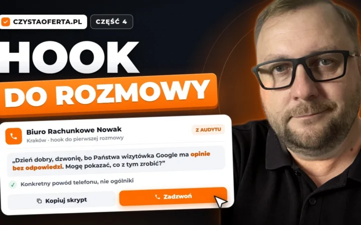 Robert Gęsiarz i hook do pierwszej rozmowy telefonicznej z klientem w aplikacji czystaoferta.pl
