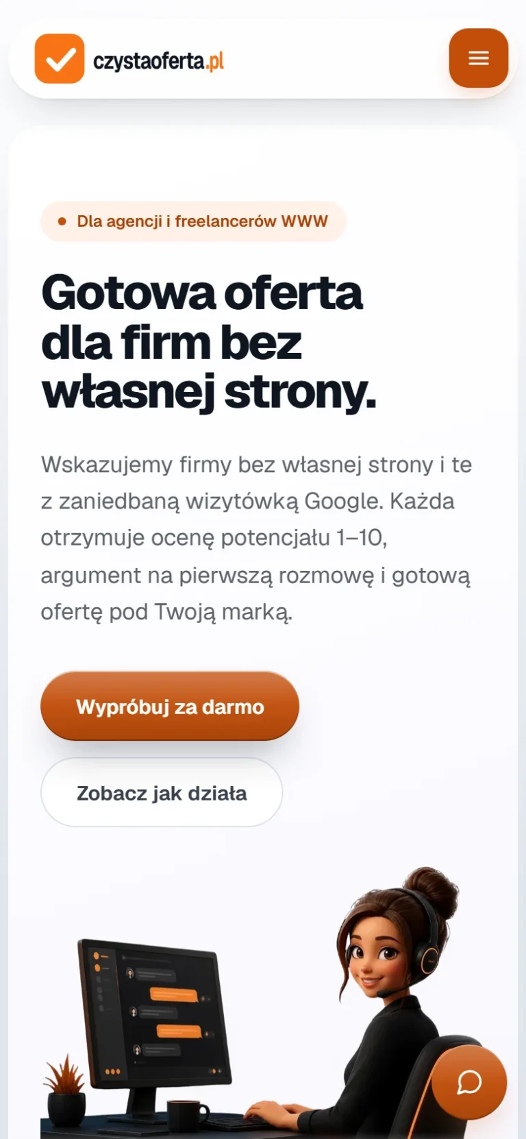 Strona czystaoferta.pl na telefonie