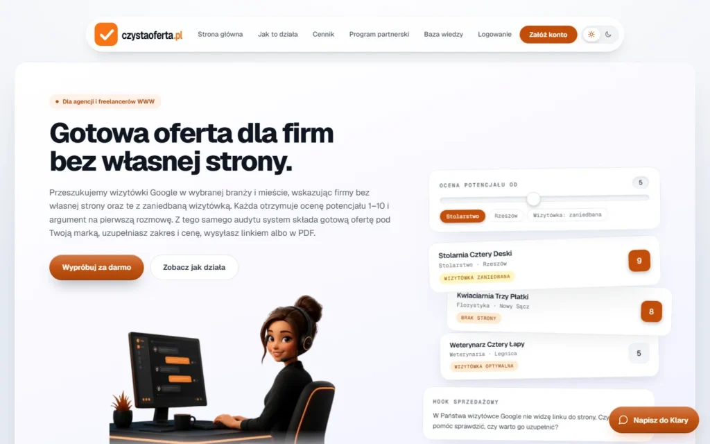 Strona czystaoferta.pl na komputerze