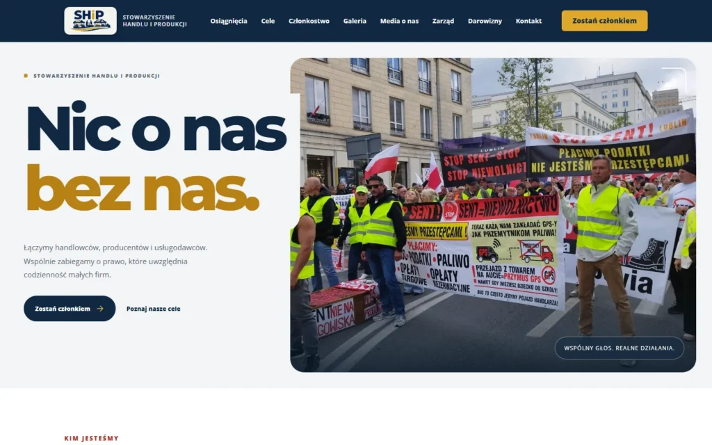Strona ship.org.pl na komputerze